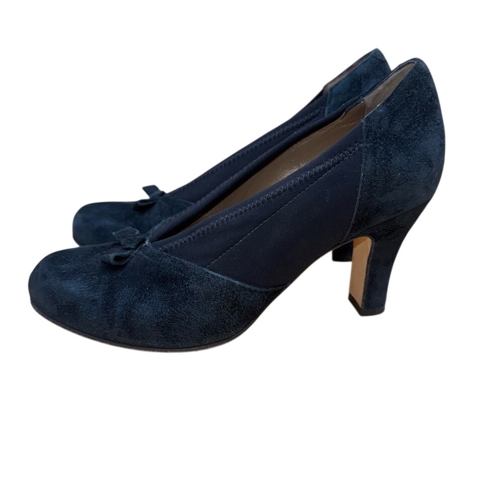 Anyi Lu Black Suede Heels, Women's 6.5 (36.5),‎ EUC